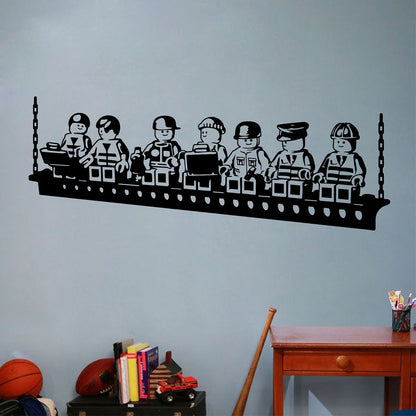 Funny Cartoon Robots Vinyl Wall Sticker Boys Room Wall Art Decals Kids Decor.