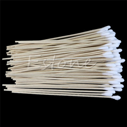 100pcs Cotton Swab 6" Applicator Q-tip Swabs White Long Handle Extra Wood  Sturdy New Cleaning Tool.