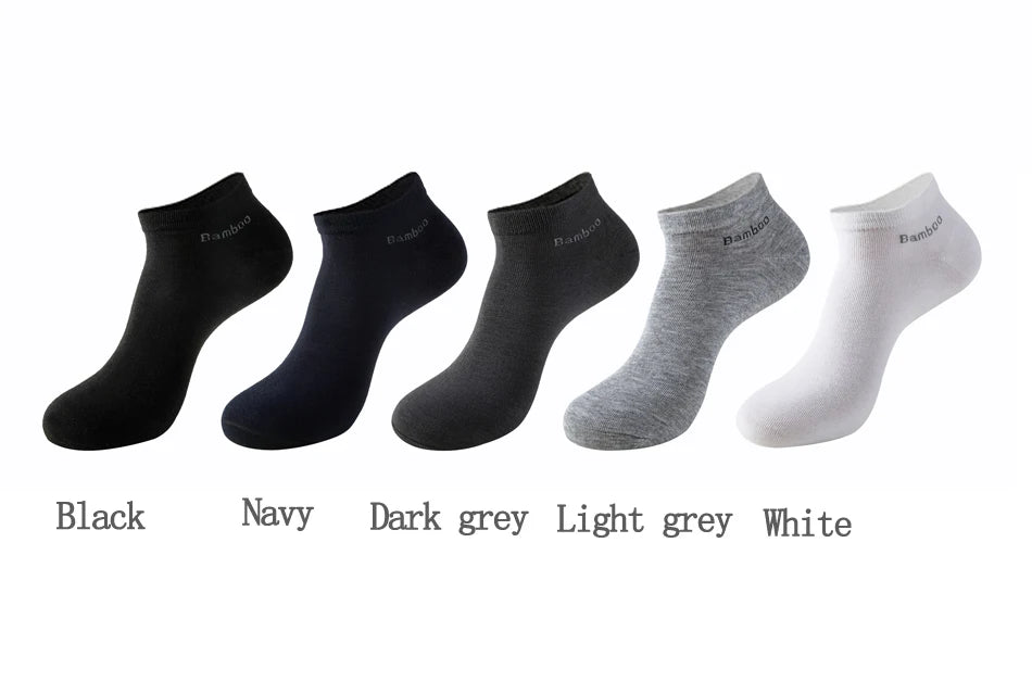 10 Pairs / Pack Men's Bamboo Fiber Socks Short High Quality New Casual Breatheable Anti-Bacterial Man Ankle Socks Men.