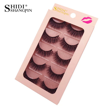 SHIDISHANGPIN 5 Pairs Eyelashes Natural Mink Eyelashes Fluffy 3d Mink Lashes Thick False Lashes Makeup Fake Eyelashes cilios.