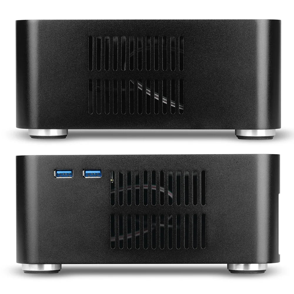 RGEEK L80S All Aluminum Chassis Small Desktop Computer Case PSU HTPC Mini-ITX PC Houses With Power Supply.