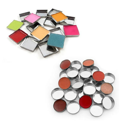HUAMIANLI 10 Pcs New 3 Size Empty Magnetic For Eye Eyeshadow Shadow Makeup Powder Fundation Refill Palette Silver.