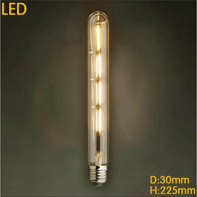 220V Vintage Antique Retro LED Edison Bulb E27 Tube Light Bulbs Warm Yellow / Warm white Filament Edison Lamp(2W 3W 4W 6W).