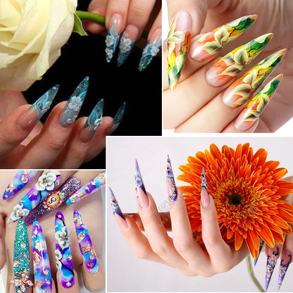 240Pcs Nail Art Set Clear Natural Full Cover Oval Sharp End Stiletto Long False Nails Tips for Artificial Manicure in Salon.