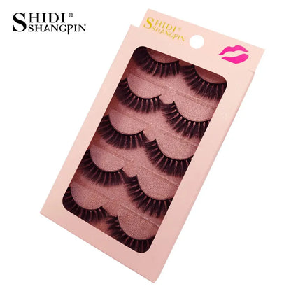 SHIDISHANGPIN 5 Pairs Eyelashes Natural Mink Eyelashes Fluffy 3d Mink Lashes Thick False Lashes Makeup Fake Eyelashes cilios.