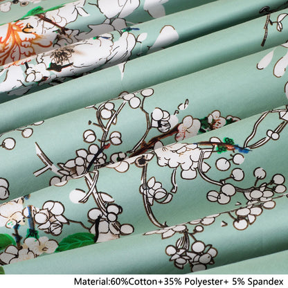 Nice-forever Vintage Elegante Blumen Druck Plissee Rundhals vestidos A-Line Pinup Business Party Frauen Flare Swing Kleid A102