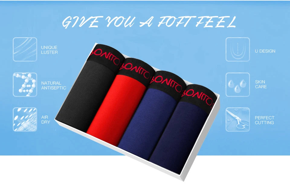 4 stücke schwarz Herren Unterwäsche Männer boxershorts Baumwolle Unterwäsche für mann Boxer Sexy Männliche Unterhose Schlüpfer der Männer marke