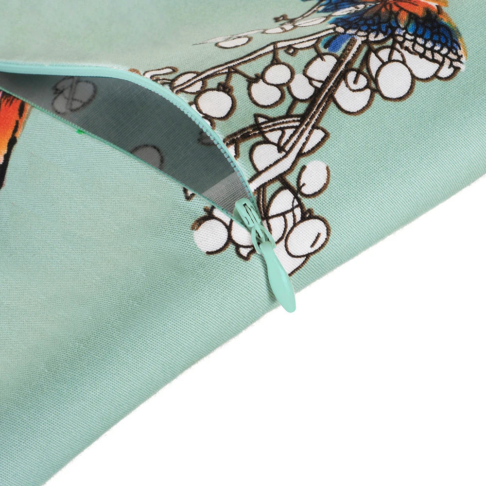 Nice-forever Vintage Elegante Blumen Druck Plissee Rundhals vestidos A-Line Pinup Business Party Frauen Flare Swing Kleid A102