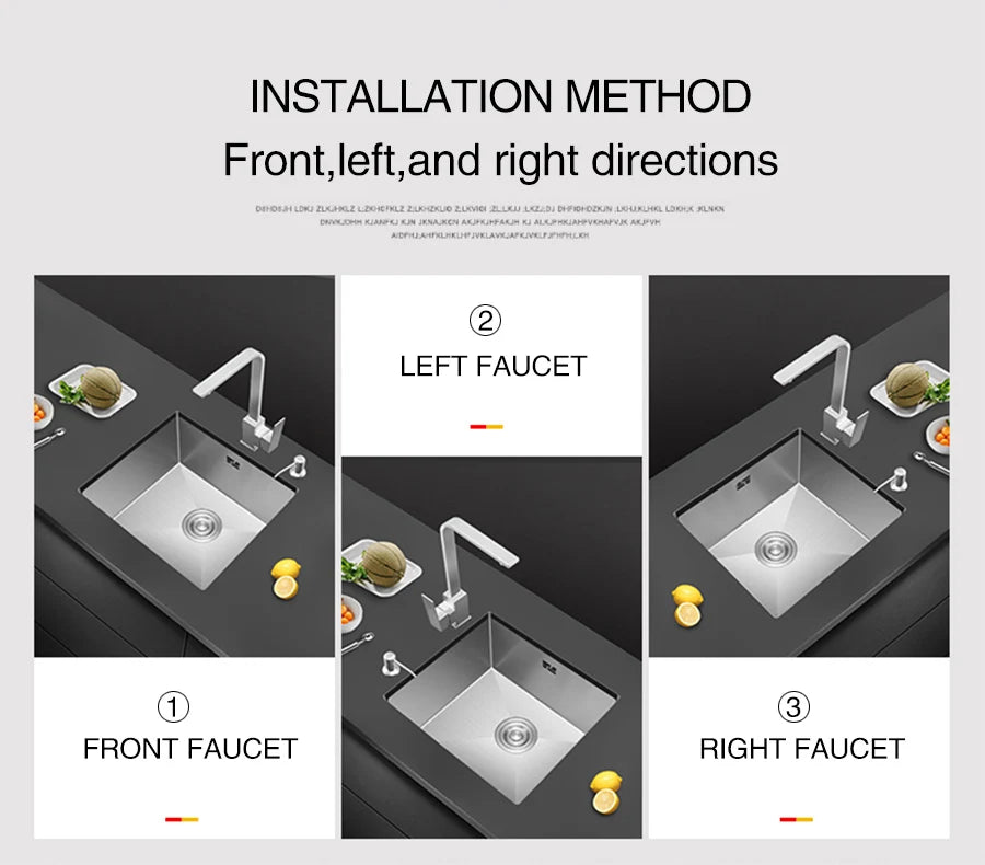 Large Size Single Kitchen Sink Handmade Brushed 304 Stainless Steel 3mm Thickness Single Bowl Bar Counter Kitchen Kinks