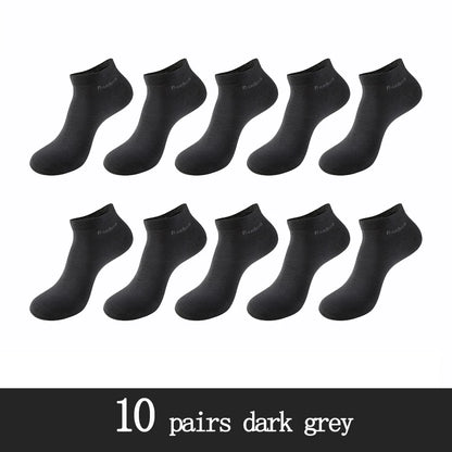 10 Pairs / Pack Men's Bamboo Fiber Socks Short High Quality New Casual Breatheable Anti-Bacterial Man Ankle Socks Men.