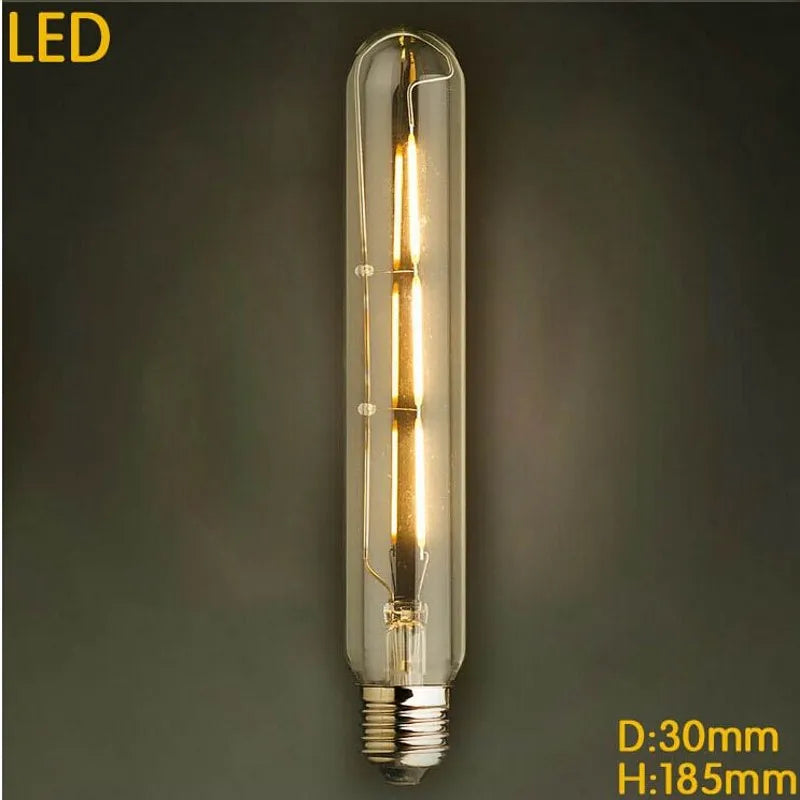 220V Vintage Antique Retro LED Edison Bulb E27 Tube Light Bulbs Warm Yellow / Warm white Filament Edison Lamp(2W 3W 4W 6W).