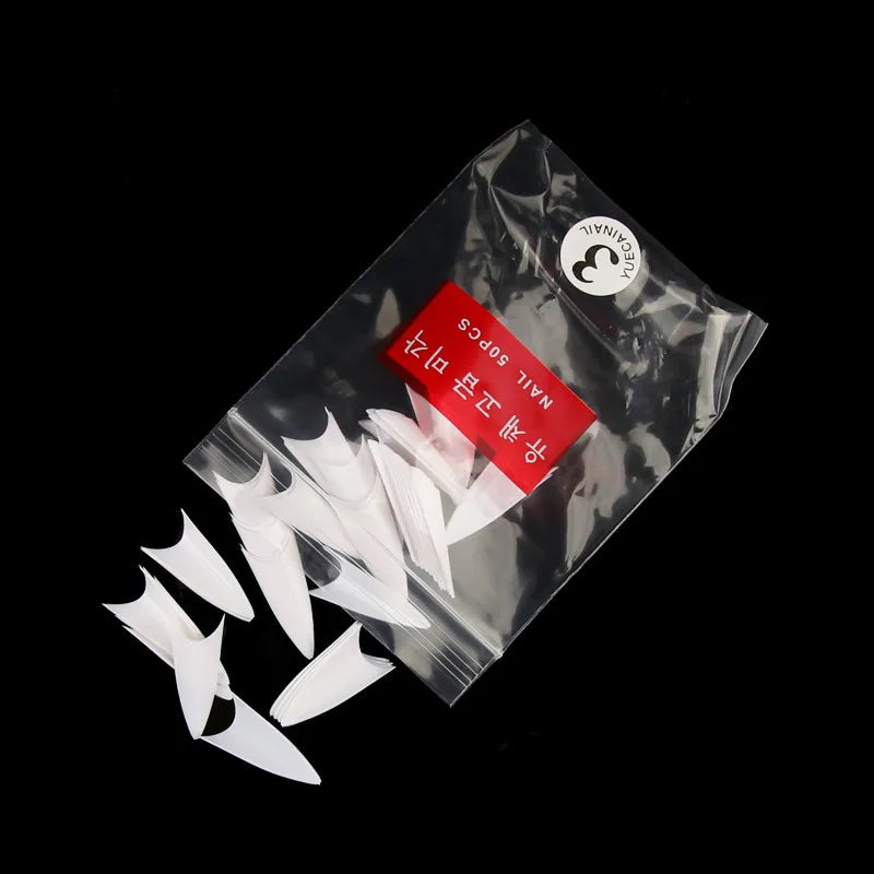 NATURAL CLEAR /WHITE 3 COLORS STILETTO FALSE NAIL TIPS, 500PCS FRENCH FAKE NAIL TIPS NAIL ART ACRYLICS ARTIFICIAL DIY NAIL TIPS