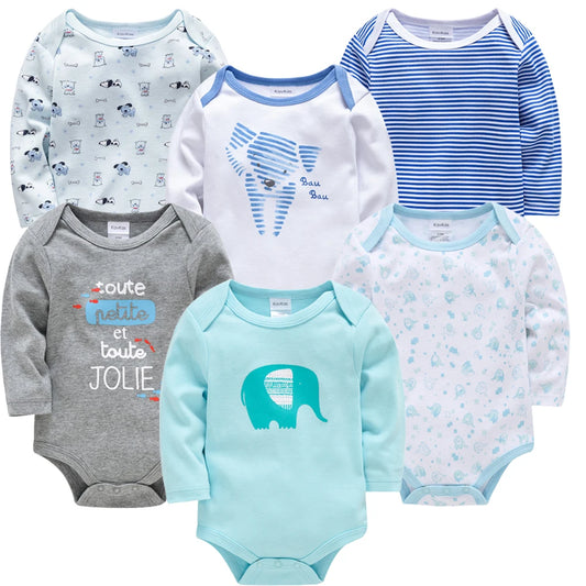 6 Stück 3 Stück Kavkas Baby-Body für Jungen und Mädchen, langärmelig, 100 % Baumwolle, Babykleidung, 0–12 Monate, Neugeborenen-Körper, Bebe-Overall-Kleidung.