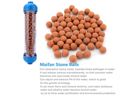 T33 Housing DIY Fill Shell With Filter Cartridge Alkaline balls/Maifan Stone/activated carbon/Resin/KDF for Aquarium purifier.