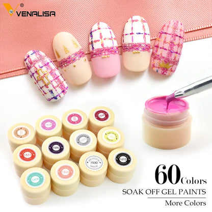 VENALISA Starry Painting Gel 90 Colors 5ml CANNI Pure Color Varnish Nail Art Salon Soak Off UV LED Nail Art Design Drawing Gel.