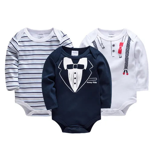 6 Stück 3 Stück Kavkas Baby-Body für Jungen und Mädchen, langärmelig, 100 % Baumwolle, Babykleidung, 0–12 Monate, Neugeborenen-Körper, Bebe-Overall-Kleidung.