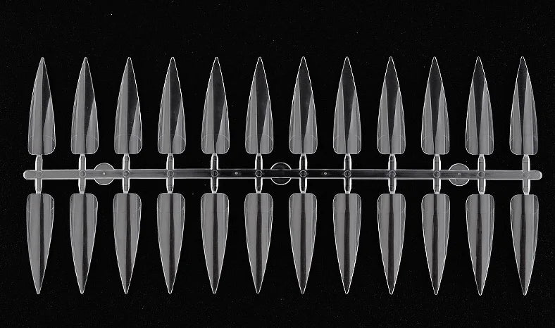 240Pcs Nail Art Set Clear Natural Full Cover Oval Sharp End Stiletto Long False Nails Tips for Artificial Manicure in Salon.