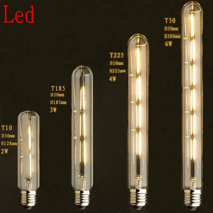 220V Vintage Antique Retro LED Edison Bulb E27 Tube Light Bulbs Warm Yellow / Warm white Filament Edison Lamp(2W 3W 4W 6W).