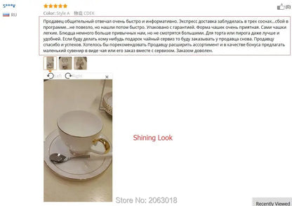 Grace Bone China Coffee Set White Gold Porcelain Tea Set Advanced Pot Cup Ceramic Mug Sugar Bowl Creamer Teapot Milk Jug Teaset.