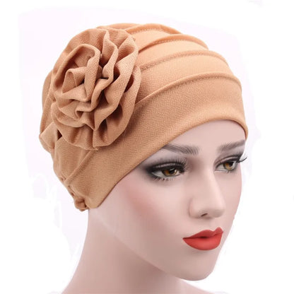 KepaHoo Women's Hats Spring Summer Floral Beanie Hat Muslim Stretch Turban Hat Cap Hair Loss Headwear Hijib Cap.