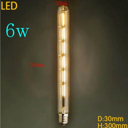 220V Vintage Antique Retro LED Edison Bulb E27 Tube Light Bulbs Warm Yellow / Warm white Filament Edison Lamp(2W 3W 4W 6W).