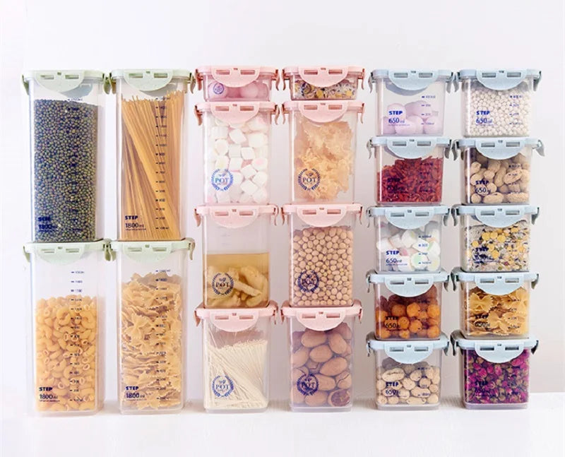 WBBOOMING Healthy Plastic Box Food Storage Box Storage Tank Airtight Plastic Containers Sealed Cans For Coarse Cereals Grains.