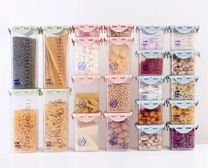 WBBOOMING Healthy Plastic Box Food Storage Box Storage Tank Airtight Plastic Containers Sealed Cans For Coarse Cereals Grains.