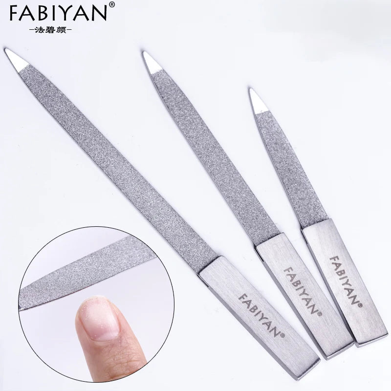 4/5/6 Inch Nail Art File Stainless Steel Metal Cuticle Pusher Remover Double Sides  Scrub Buffer Grinding Manicure Pedicure Tool.