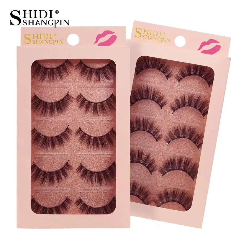 SHIDISHANGPIN 5 Pairs Eyelashes Natural Mink Eyelashes Fluffy 3d Mink Lashes Thick False Lashes Makeup Fake Eyelashes cilios.