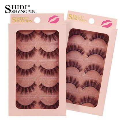 SHIDISHANGPIN 5 Pairs Eyelashes Natural Mink Eyelashes Fluffy 3d Mink Lashes Thick False Lashes Makeup Fake Eyelashes cilios.