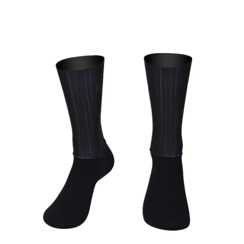 Anti Slip Silicone Summer Aero Socks Whiteline Cycling Socks Men Bicycle Sport Running Bike Socks Calcetines Ciclismo.