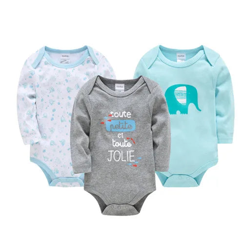 6 Stück 3 Stück Kavkas Baby-Body für Jungen und Mädchen, langärmelig, 100 % Baumwolle, Babykleidung, 0–12 Monate, Neugeborenen-Körper, Bebe-Overall-Kleidung
