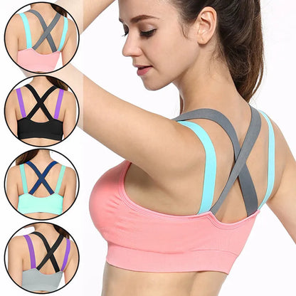 Active Push Up Bras Backless Fitness Bras with pad Crop Tops Women Sexy sleep Bralet Brassiere Women Tank Top bra.