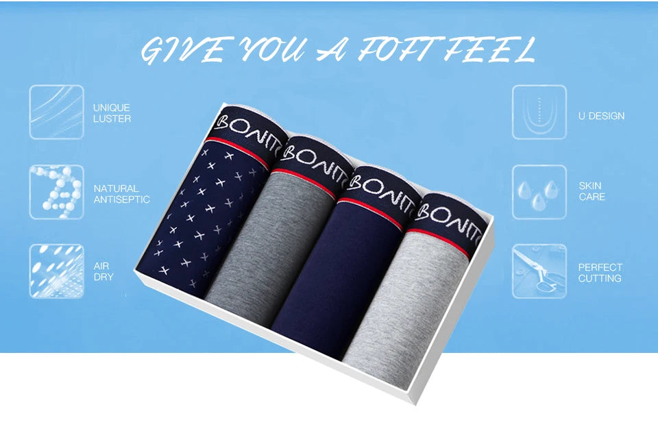 4 stücke Boxer Shorts Schlüpfer der Männer Homme Unterhose Boxershorts Unterwäsche für Mann Baumwolle Männliche Paar Sexy Set Calecon Lot weiche Box