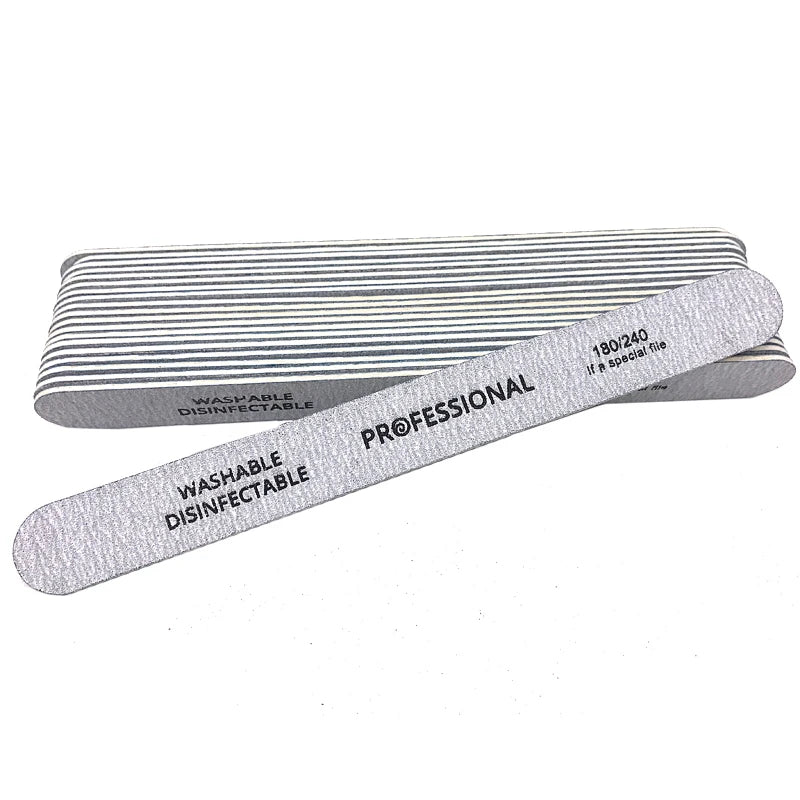 100pcs Professional Wooden Nail File Emery Board Strong Thick 180/240 Grit for UV Gel Polish Manicure Acrylic Supplies Tool Set.