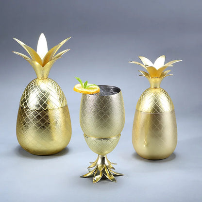 Pineapple Tumbler / Mug Moscow Mule Mug Available in 3 color (Silver,Copper,Gold)- Cocktail Drinking Cups Mugs Bar Tool.