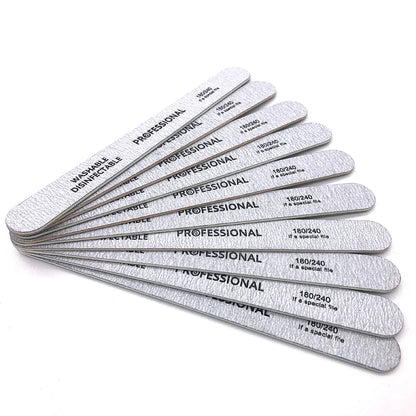 100pcs Professional Wooden Nail File Emery Board Strong Thick 180/240 Grit for UV Gel Polish Manicure Acrylic Supplies Tool Set.
