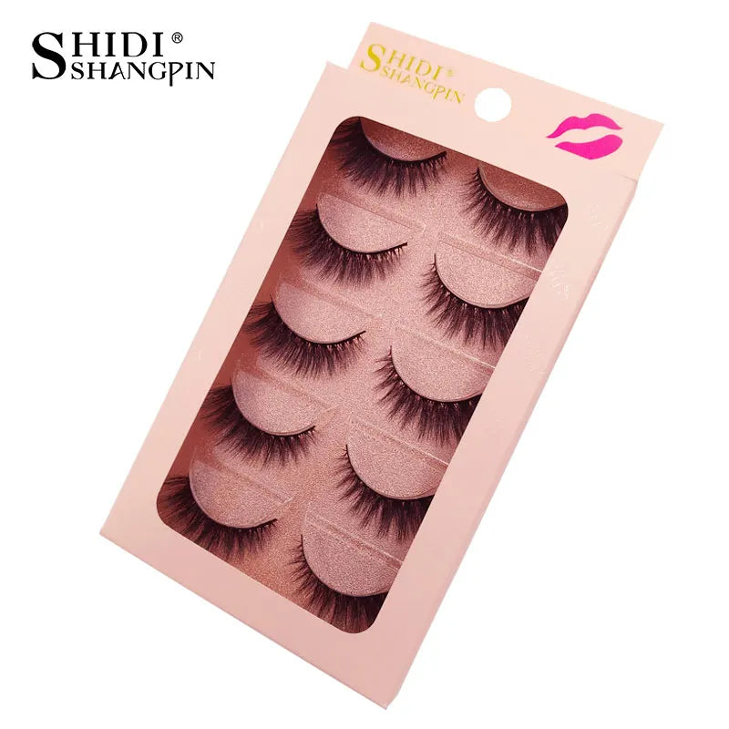 SHIDISHANGPIN 5 Pairs Eyelashes Natural Mink Eyelashes Fluffy 3d Mink Lashes Thick False Lashes Makeup Fake Eyelashes cilios.