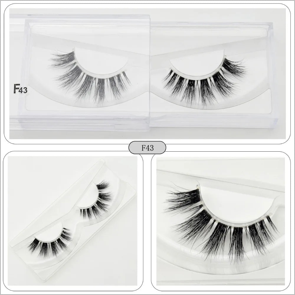 Mink Eyelashes Hand Made Crisscross False Eyelashes Cruelty Free Dramatic 3D Mink Lashes Long Lasting Faux Cils for Makeup Tools.