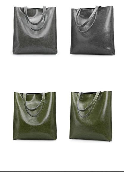 Cow Leather Bag Ladies Genuine Leather Handbags Big Women Bag Large Vintage Female 2023 Office Hand Shoulder Bags For Women Tote