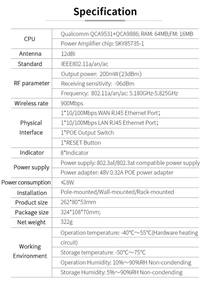 COMFAST 5.8G 900Mbps Outdoor CPE WiFi Router 1-11KM long range Extender High Power WI-FI Wireless Bridge AP/Repeater/Amplifier.