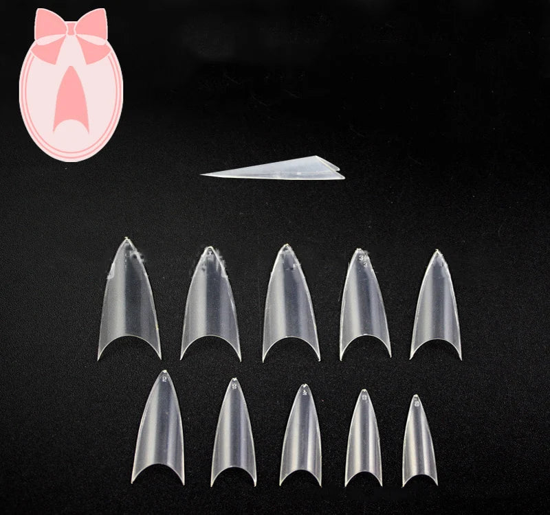 NATURAL CLEAR /WHITE 3 COLORS STILETTO FALSE NAIL TIPS, 500PCS FRENCH FAKE NAIL TIPS NAIL ART ACRYLICS ARTIFICIAL DIY NAIL TIPS