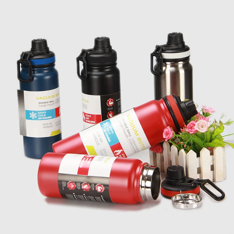 UPORS Stainless Steel Sport Water Bottle 600ml/800ml Large Capacity Double Wall Vacuum Insulated Tumbler Portable Thermos Bottle.
