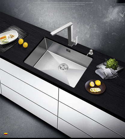 Large Size Single Kitchen Sink Handmade Brushed 304 Stainless Steel 3mm Thickness Single Bowl Bar Counter Kitchen Kinks