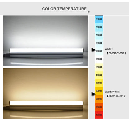 Led Tube Light With Switch Wire 110V 220V 6W Lighting T5 Bar Lamps 29cm For Living Room Bedroom Closet Kitchen Lamp.