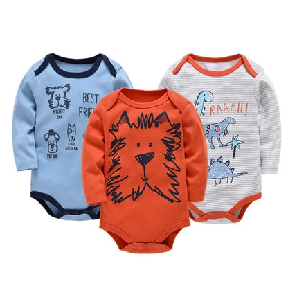 6 Stück 3 Stück Kavkas Baby-Body für Jungen und Mädchen, langärmelig, 100 % Baumwolle, Babykleidung, 0–12 Monate, Neugeborenen-Körper, Bebe-Overall-Kleidung.