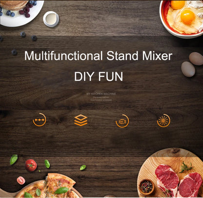Kitchen Food Processor With Juicer Meat Grinder Chopper Stand Cream Egg Whisk Mixer  Blender Cake Dough Bread Maker Machine.