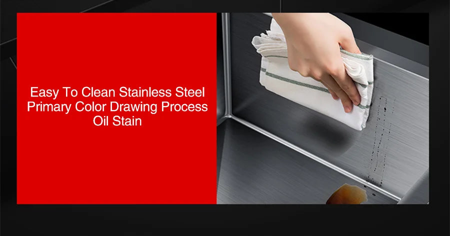 Kitchen sink lead-free austenitic handmade brushed 304 stainless steel 3mm thickness single bowl kitchen sink