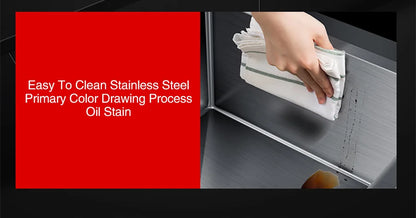 Kitchen sink lead-free austenitic handmade brushed 304 stainless steel 3mm thickness single bowl kitchen sink