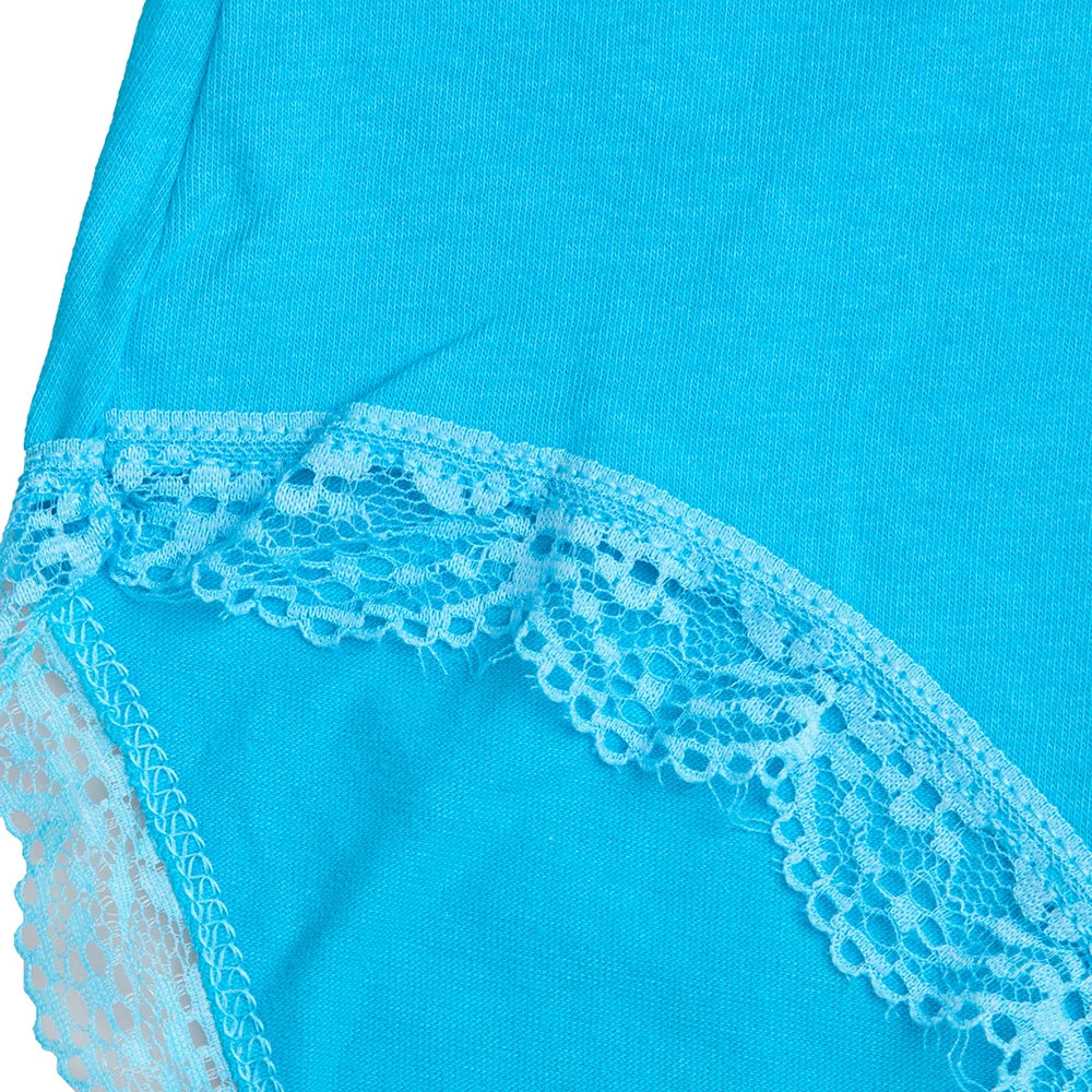 Women's cotton briefs sexy mid-rise solid lace waist patchwork panties Ladies briefs plus size women briefs underwear 3 Pcs/lot.